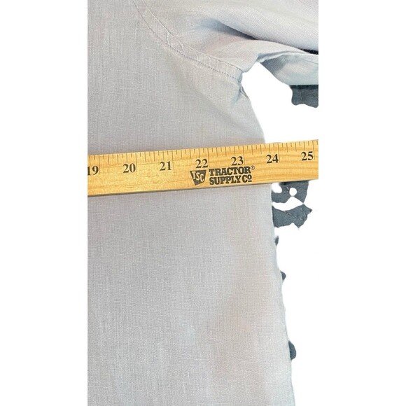 J. Jill Linen Chambray Shirt Women's Size M Blue Longsleeve Button Down - Picture 10 of 12